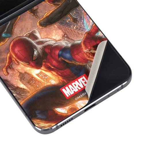 Marvel Spiderman Group Wall Galaxy Z Flip5 5G Skin
